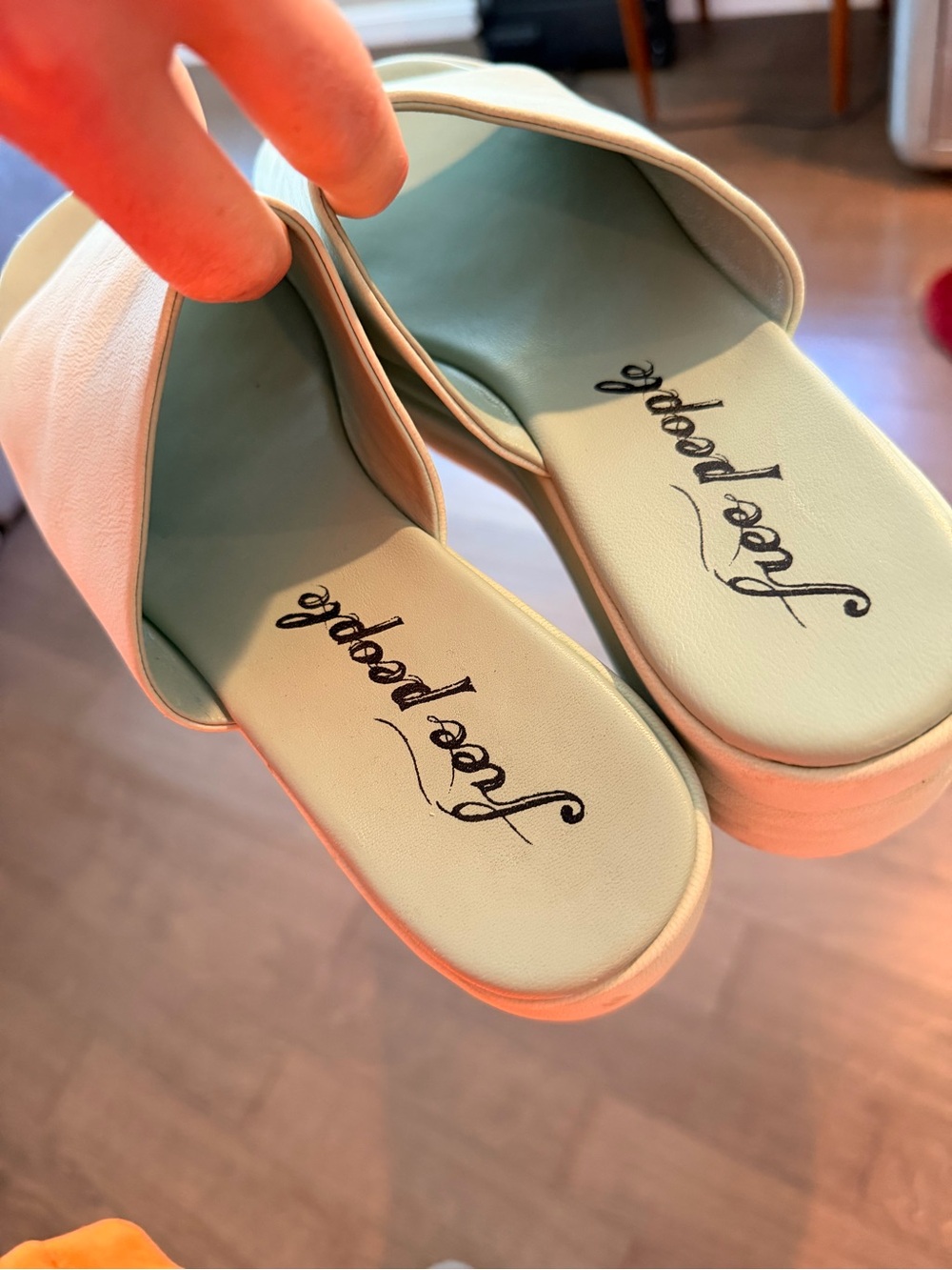 Free People Mint Platform Slide Sandals - Picture 2 of 6